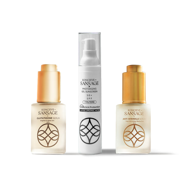 Glutathione Serum + Anti-Wrinkle Serum + Sunscreen Gel